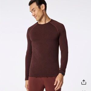 Figs men’s makato seamless long sleeve underscrub walnut